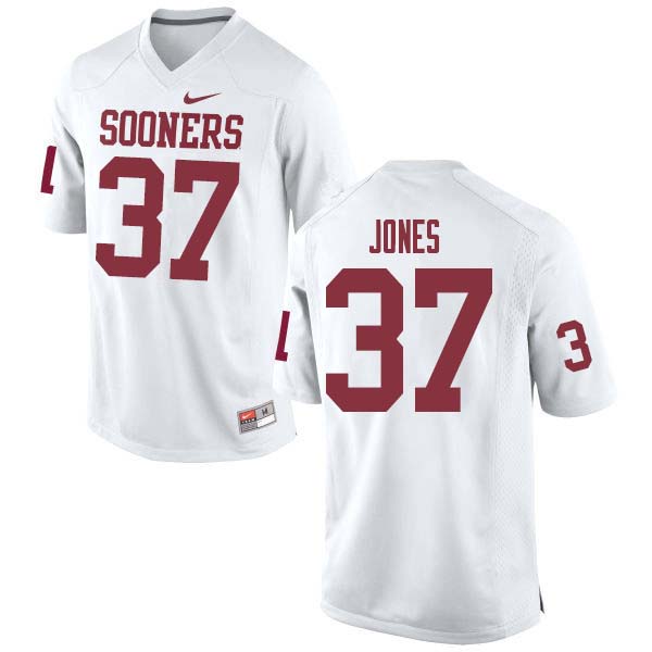 Men #37 Spencer Jones Oklahoma Sooners College Football Jerseys Sale-White - Click Image to Close